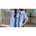 Kemeja Oversize Stripe Korean Style dengan Dasi